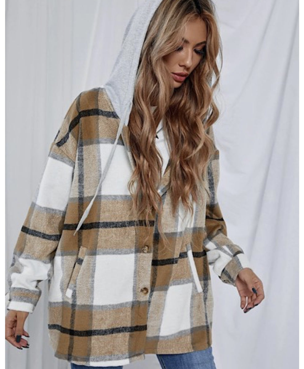 Plaid Hoodie Shacket – The 601 Boutique