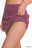 High Waisted Zippered Back Pocket Running Shorts