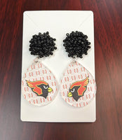 Cardinal Baseball Earrings