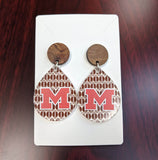 M Cardinals Football Earrings