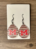 M Cardinals Football Earrings