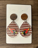 Cardinal Football Earrings