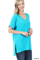 Rolled Sleeve with Hi-Low hem Top