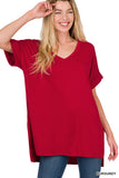 Rolled Sleeve with Hi-Low hem Top