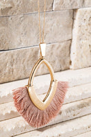 Marquise Pendant with Tassel Necklace