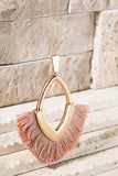 Marquise Pendant with Tassel Necklace