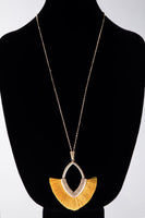 Marquise Pendant with Tassel Necklace