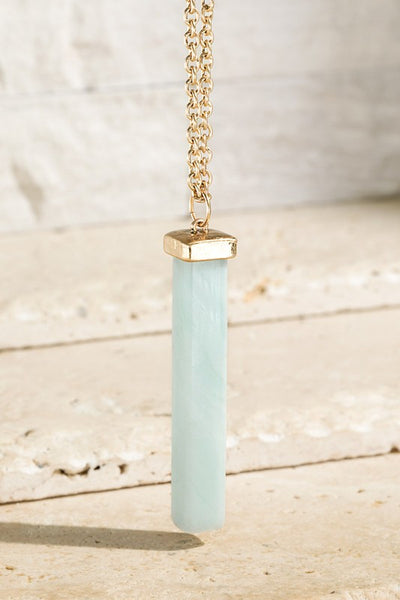 Natural Stone Bar Necklace