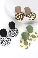 Animal Print Exaggerated Matt Earrings