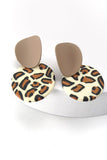 Animal Print Exaggerated Matt Earrings