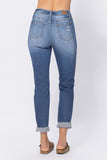 Judy Blue Cuffed Distressed Boyfriend Jeans