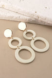 White Wooden Drop Earrings