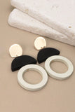 White Wooden Drop Earrings