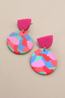 Colorful Print Polymer Earrings