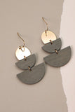 Half Moon Wood Drop Earrings