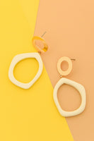 Off Shape Circle Clay Drop Earrings