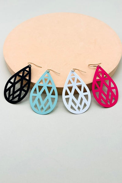 Filigree Teardrop Matte Coated Earrings