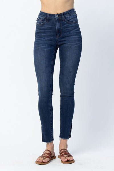 Judy Blue HW Side Slit Skinny Jeans