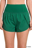 High Waisted Zippered Back Pocket Running Shorts