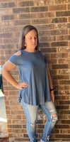 Slate Blue Cold Shoulder