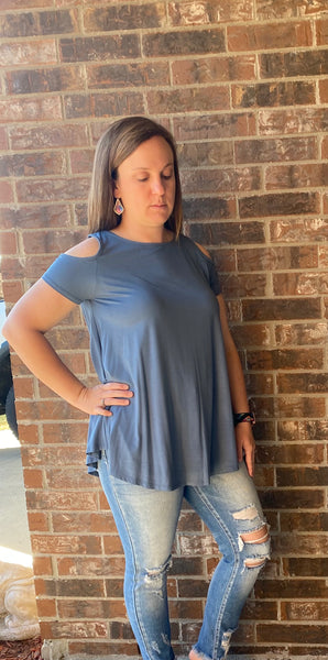 Slate Blue Cold Shoulder